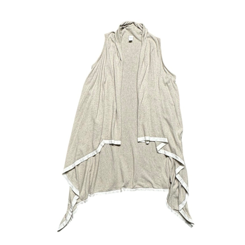 Zestt Organic Cotton Knit Open Front Long Cardigan Beige White One‎ Size Duster